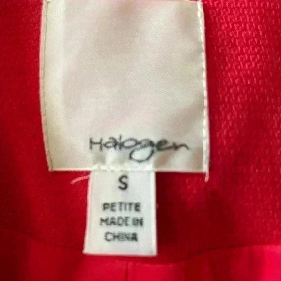 NWOT HALOGEN 3/4 Sleeve Red Ruffle Blazer Jacket Size Small P. - Picture 6 of 13